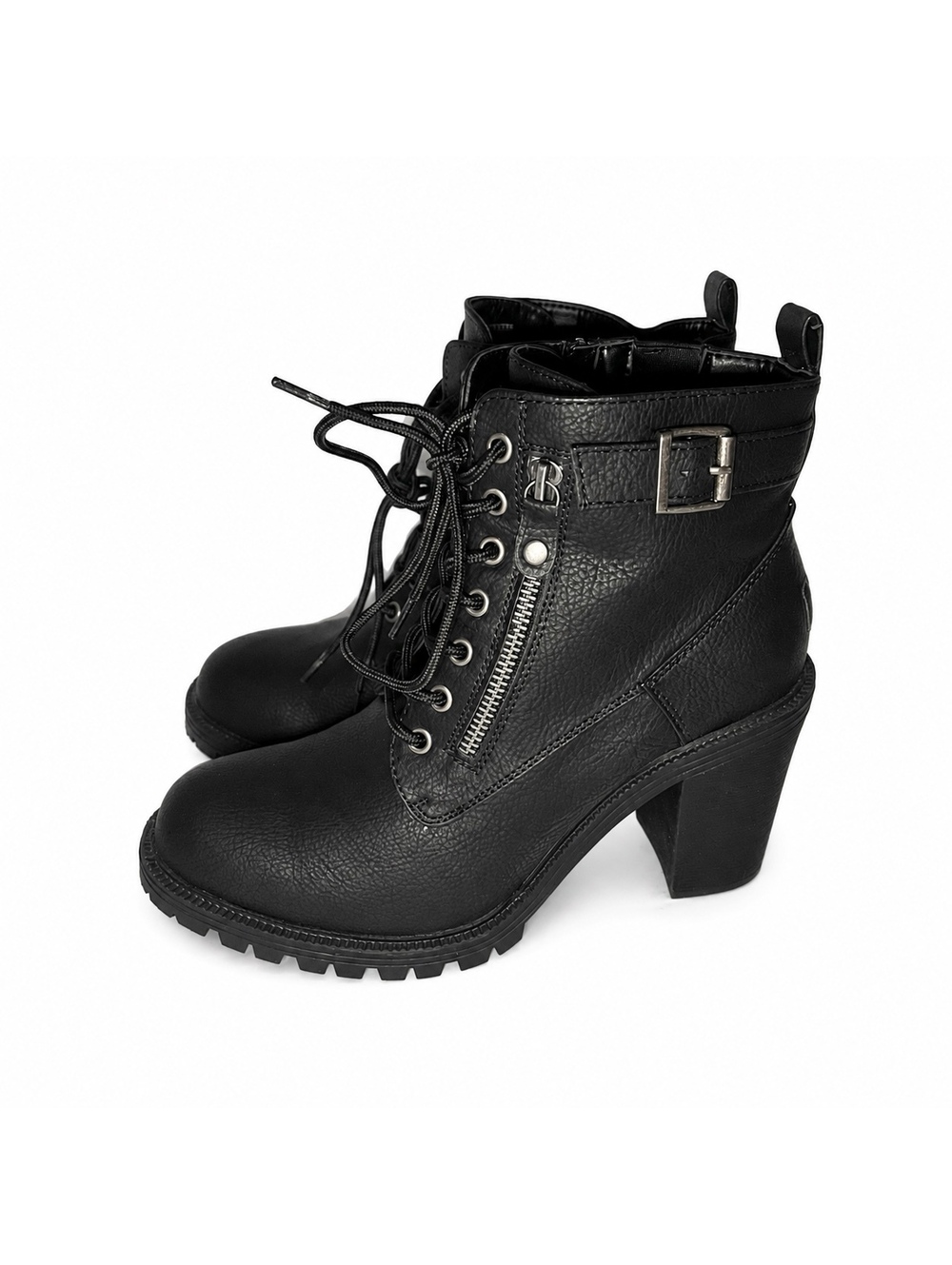 Torrid Black Lace-Up Heeled Combat Ankle Boots Women’s Size 9WW extra wide width - Picture 3 of 6